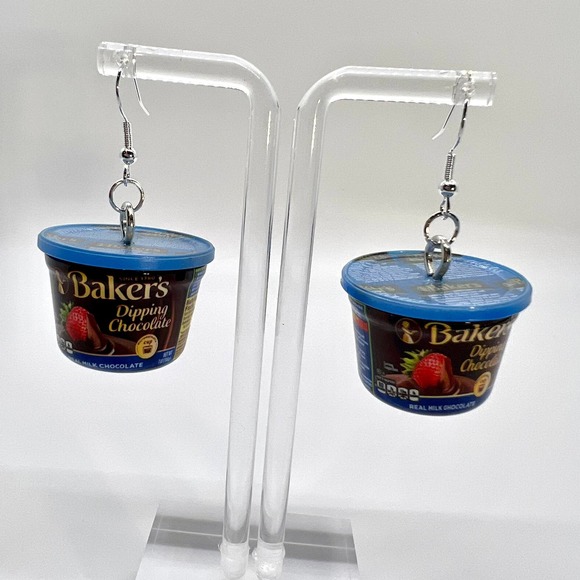 Bakers Chocolate Earrings - Dipping Chocolate Earrings - Mini Brands Earrings - Picture 1 of 6